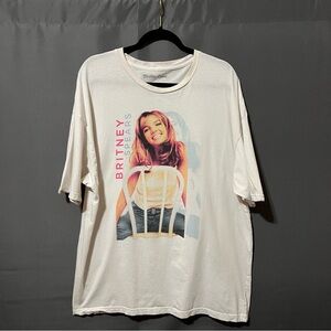 Britney Spears 100% Cotton Oversized Graphic T-Shirt White XXL Y2K Style 2021